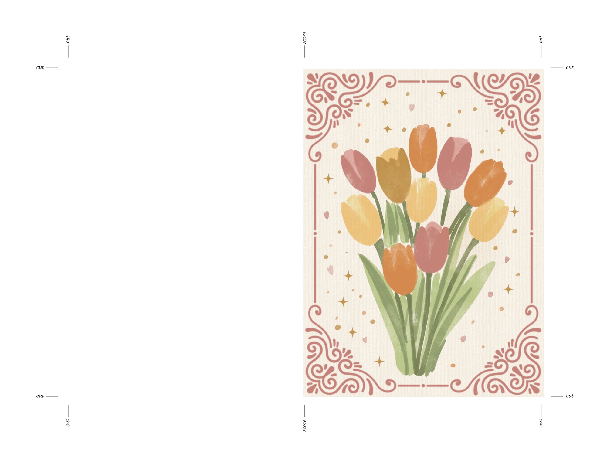 A floral greeting card illustration.