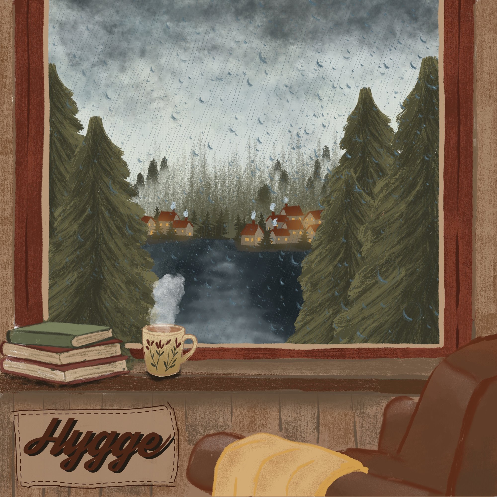 A cozy illustration inspired by hygge.