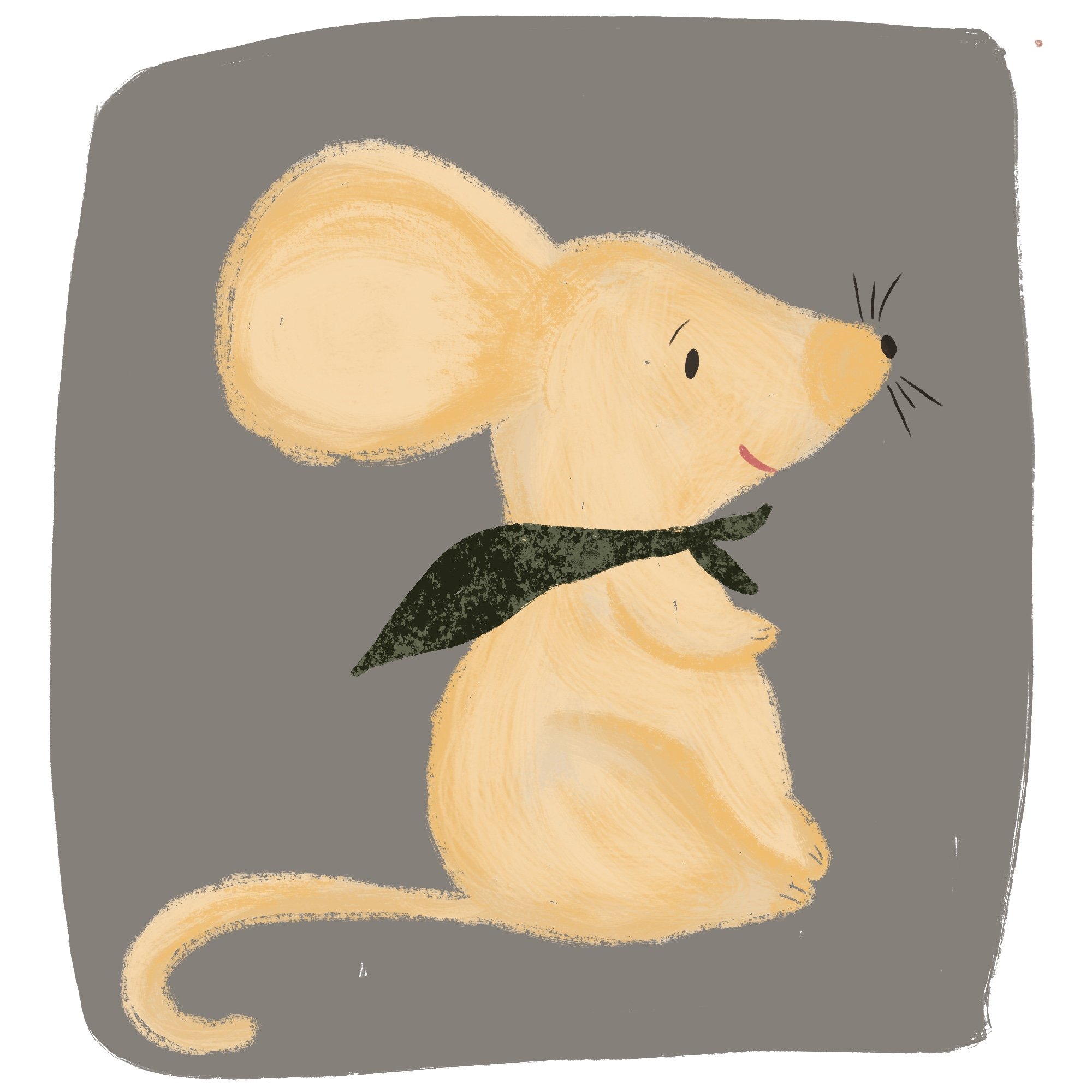 A small illustrated mouse character.